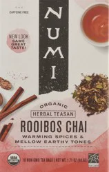 Numi Organic Rooibos Chai Herbal Tea Bags, 18 ct