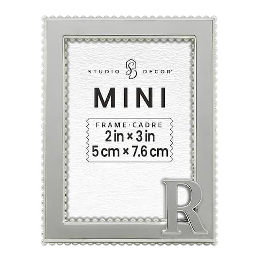 slide 1 of 3, Mini Silver R Frame By Studio Decor, 2 in x 3 in