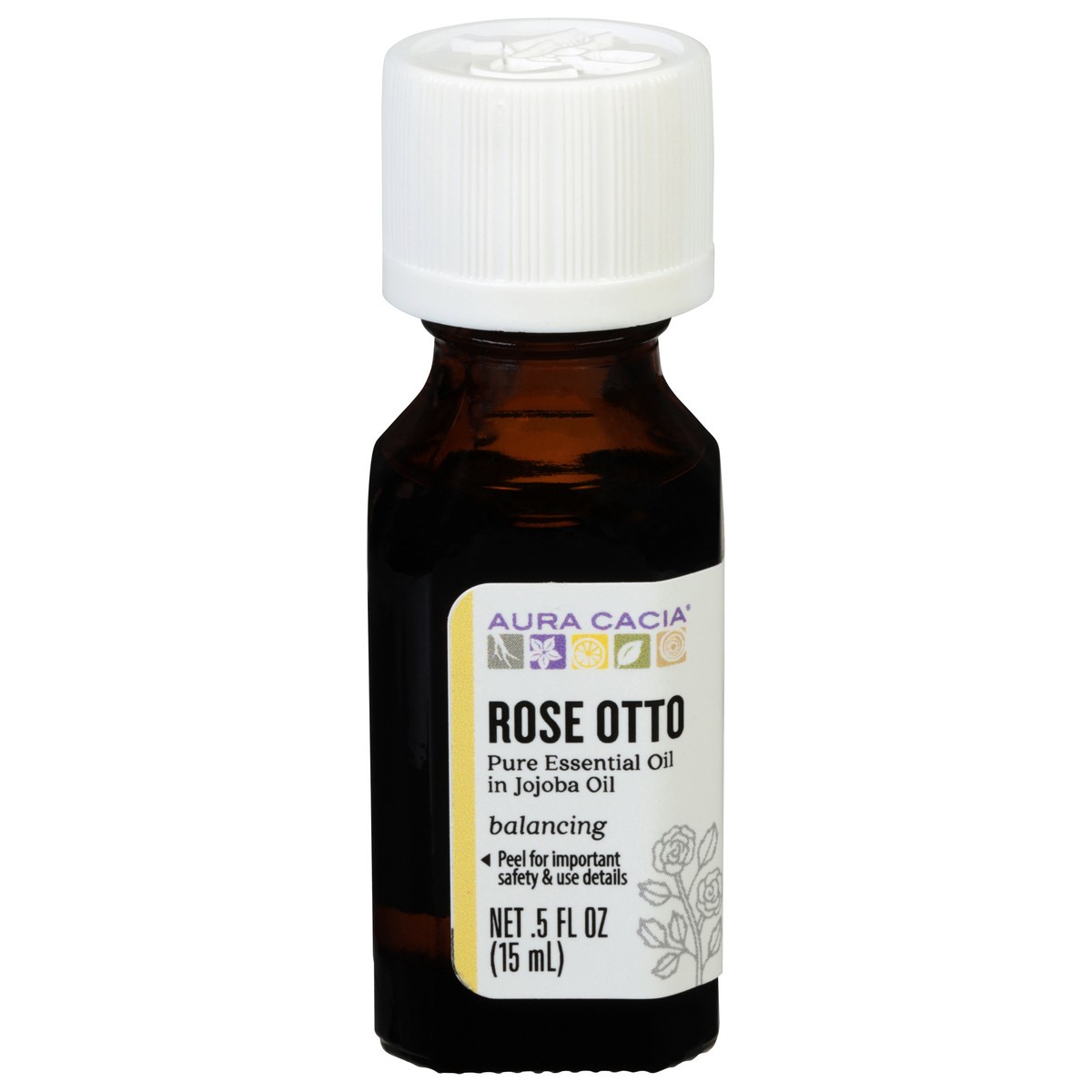 slide 1 of 3, Aura Cacia Rose Otto In Jojoba Oil, 0.5 oz