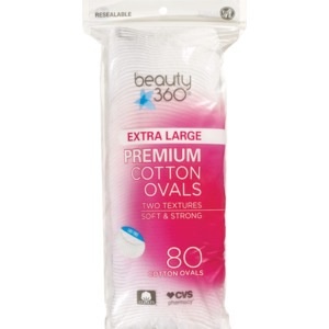 slide 1 of 1, Beauty 360 Extra Large Premium Cotton Ovals, 80 ct