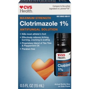 slide 1 of 1, CVS Health Clotrimazole 1% Antifungal Solution, 0.5 oz