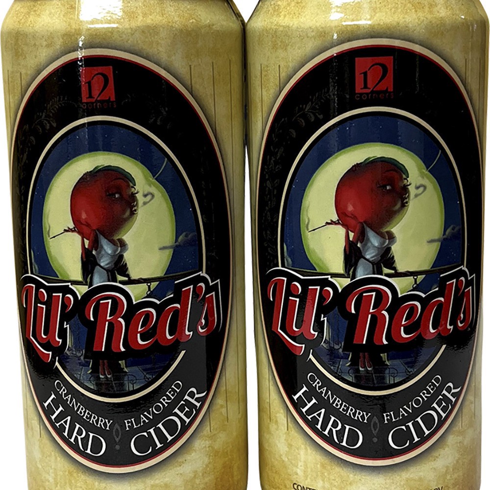 slide 1 of 1, 12 Corners Vineyards 12 Corners Lil Red's Hard Cider, 16 oz