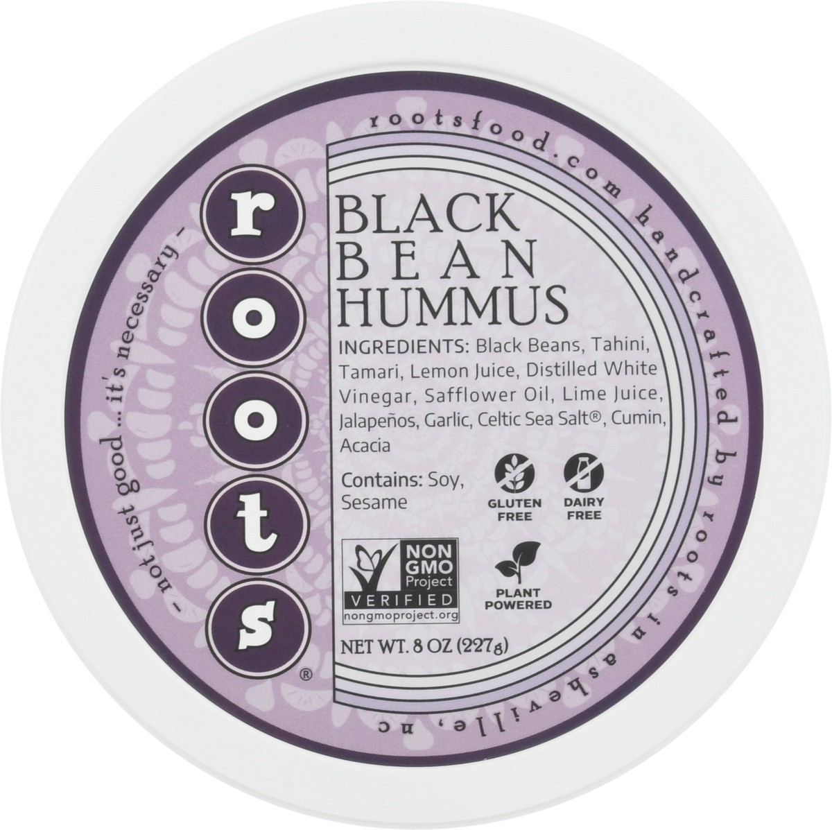 slide 8 of 9, Roots Black Bean Hummus 8 oz, 8 oz