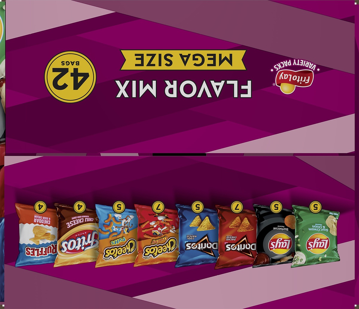 slide 5 of 8, Frito-Lay Flavor Mix Mega Size Variety Pack Smart Buy Value Pack, 42 ct