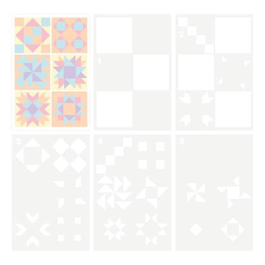 slide 1 of 3, Quilt Layering Stencils By Recollections, 4 in x 6 in