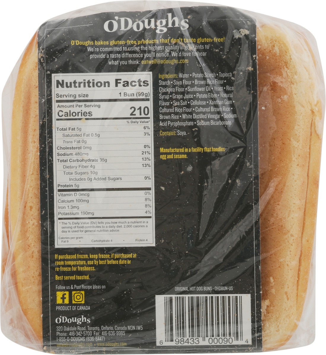 slide 5 of 9, O'Doughs O'doughs Original Gluten Free Hot Dog Buns, 1 ct