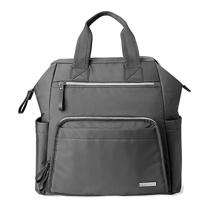 slide 1 of 9, Skip Hop SKIP*HOP Mainframe Wide Open Diaper Backpack - Charcoal, 1 ct