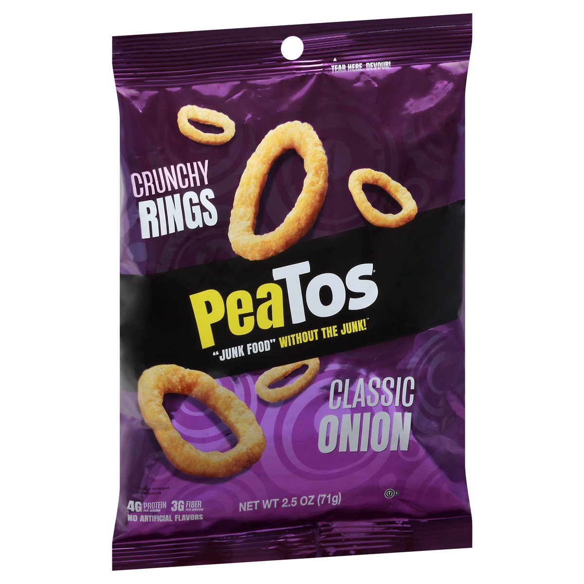 slide 7 of 13, PeaTos Classic Onion Crunchy Rings, 2.5 oz