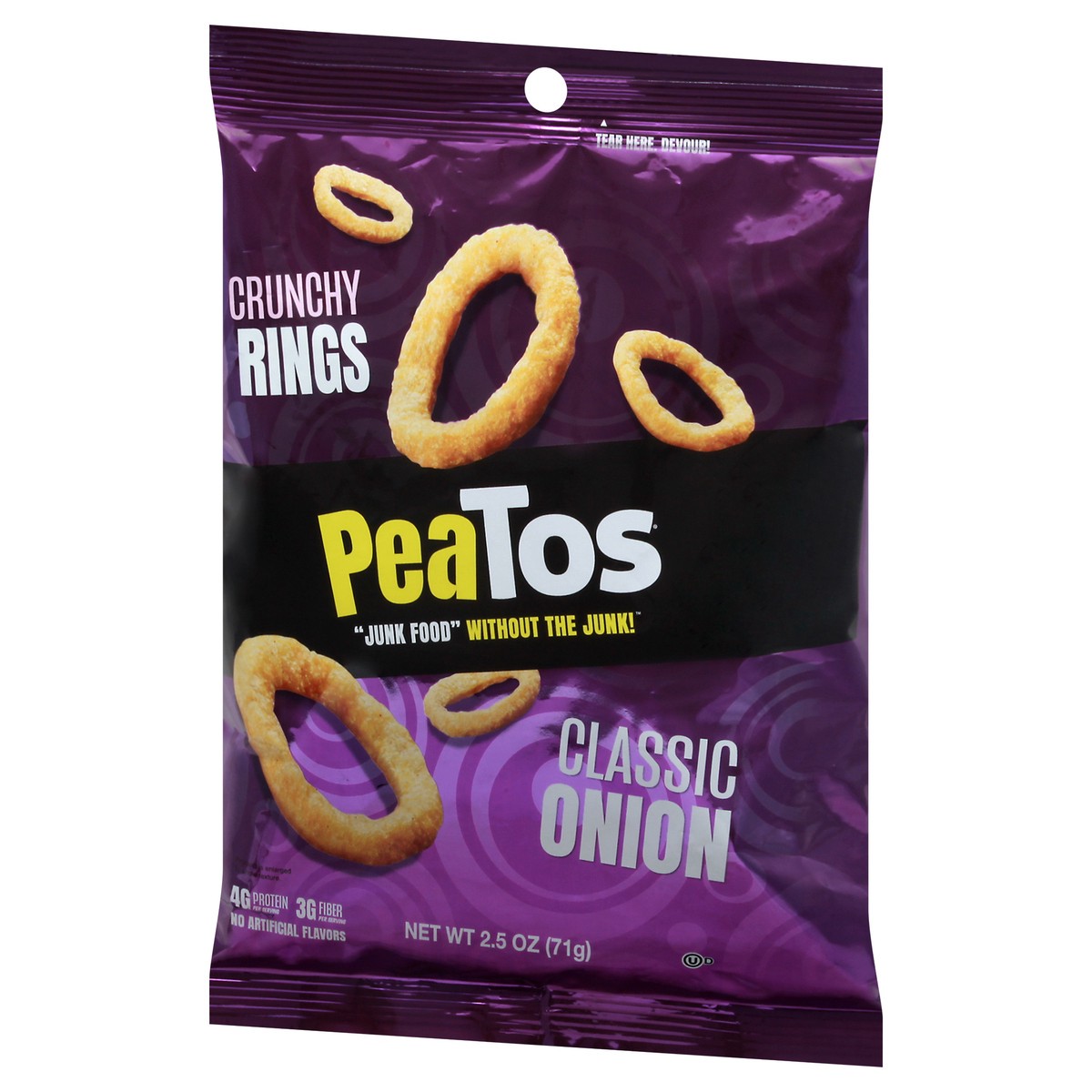 slide 8 of 13, PeaTos Classic Onion Crunchy Rings, 2.5 oz