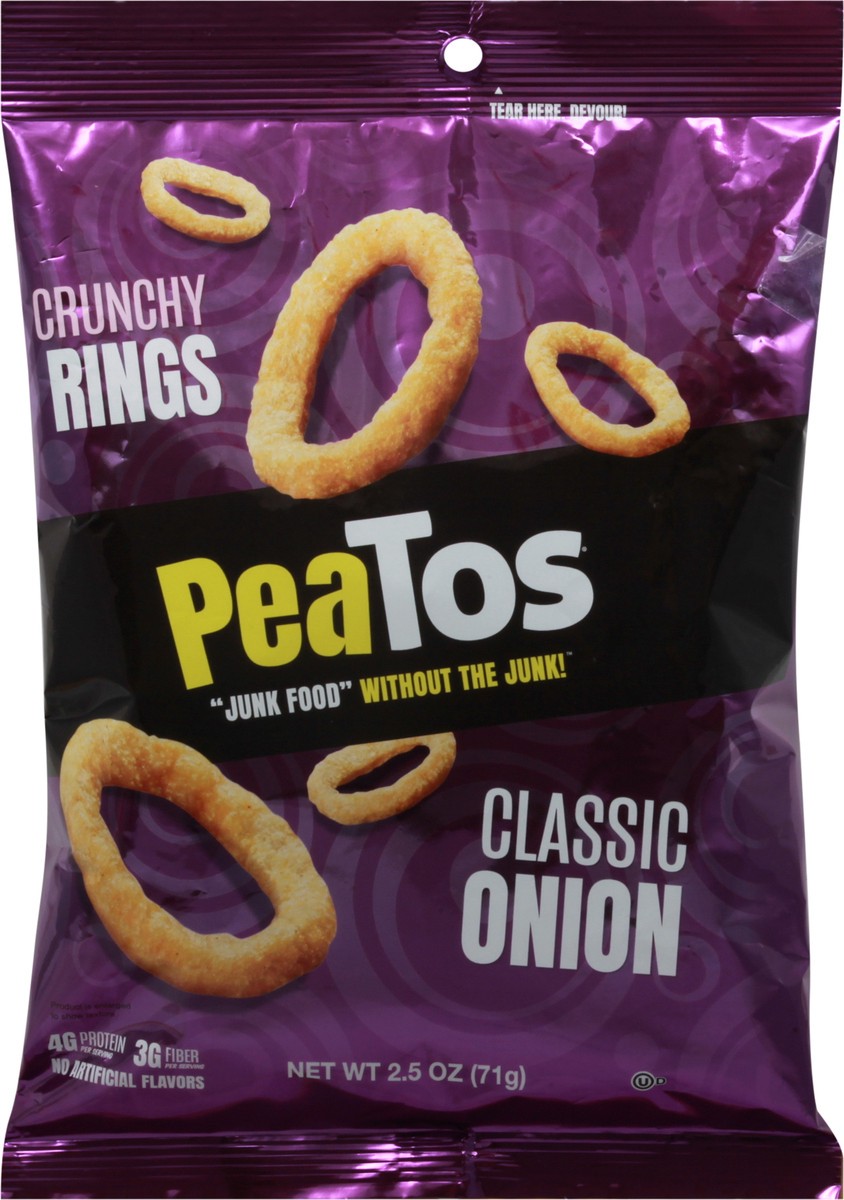 slide 11 of 13, PeaTos Classic Onion Crunchy Rings, 2.5 oz