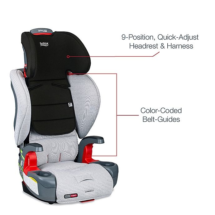 slide 3 of 12, Britax Grow With You ClickTight Clean Comfort Harness-2-Booster Car Seat - Light Grey, 1 ct