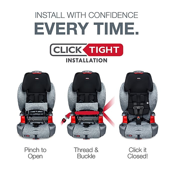 slide 6 of 12, Britax Grow With You ClickTight Clean Comfort Harness-2-Booster Car Seat - Light Grey, 1 ct