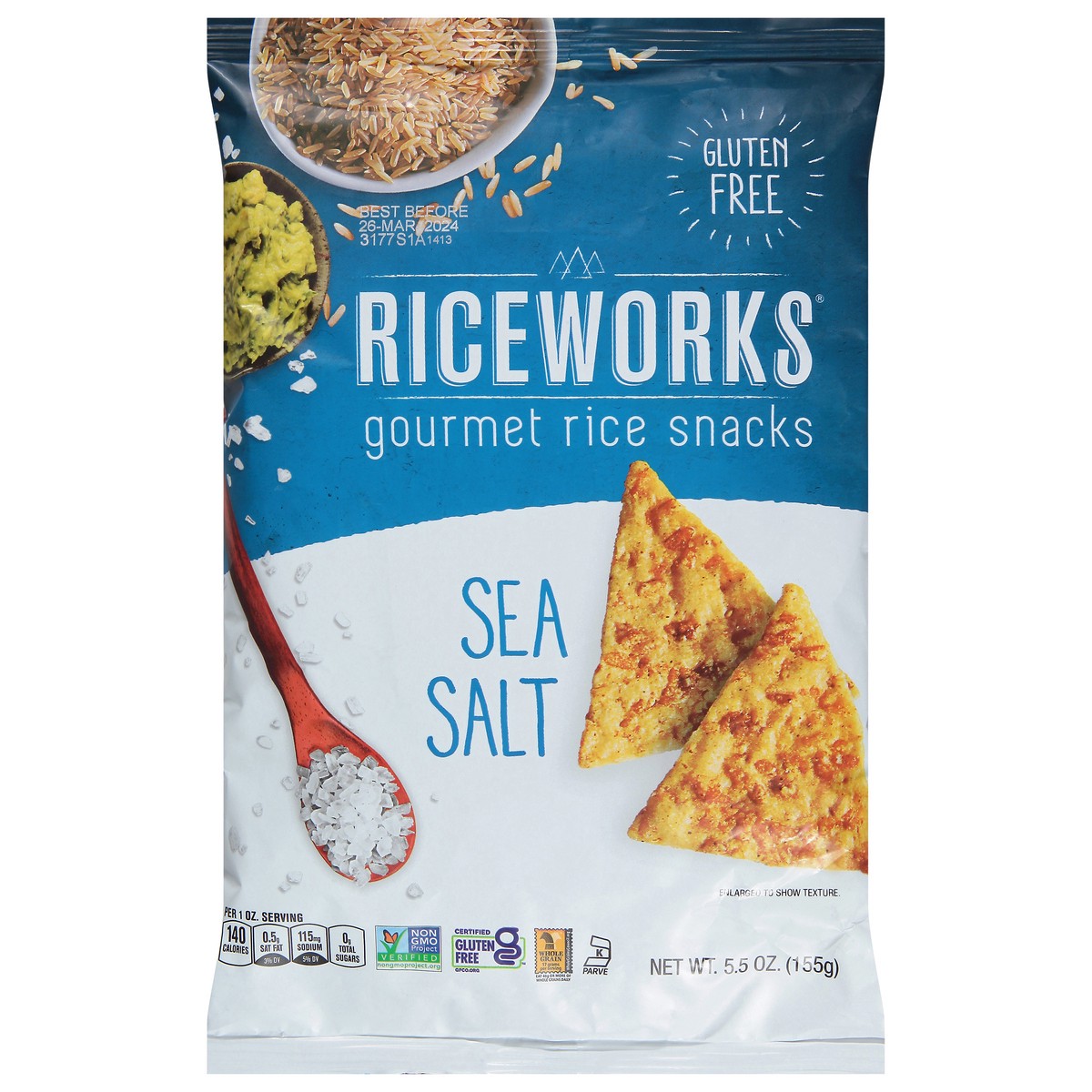 slide 1 of 5, Riceworks Gourmet Sea Salt Rice Snacks 5.5 oz, 5.5 oz