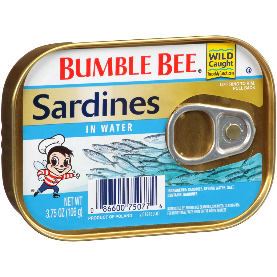 slide 2 of 7, Bumble Bee Sardines in Water, 3.75 oz