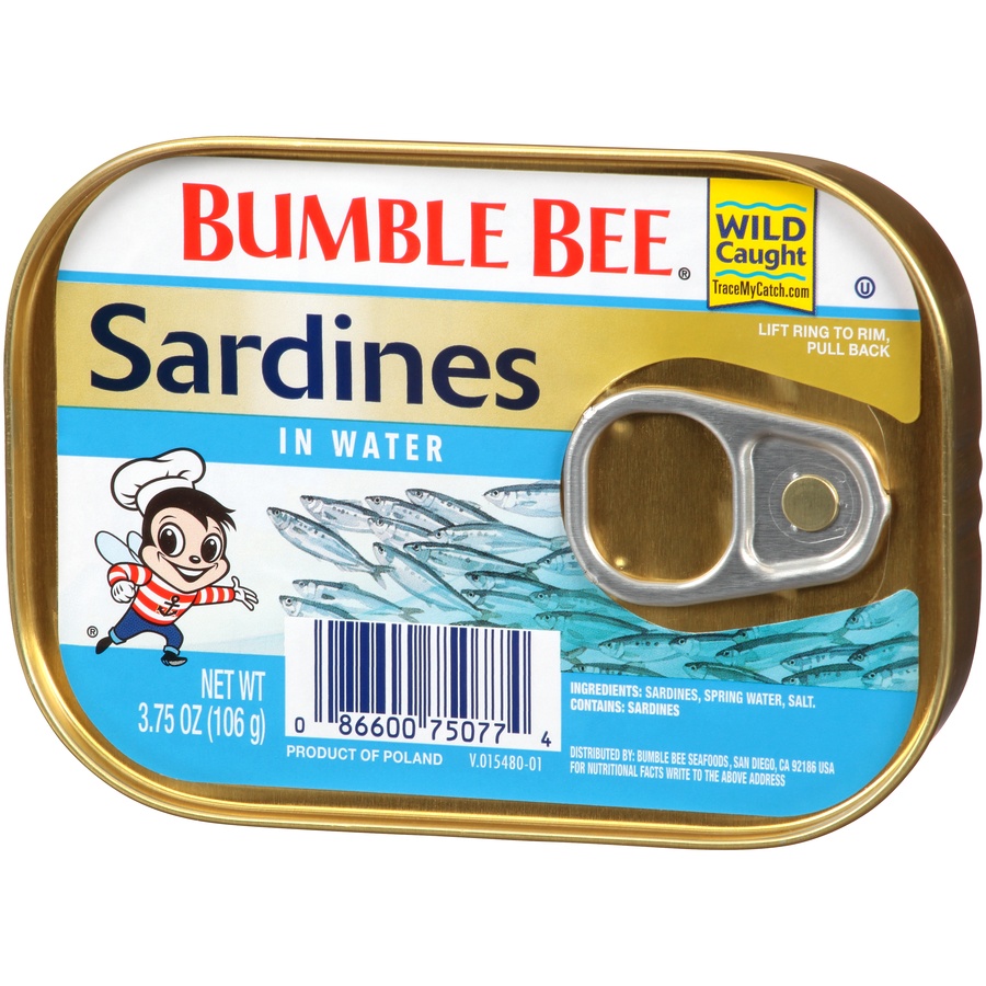 slide 3 of 7, Bumble Bee Sardines in Water, 3.75 oz