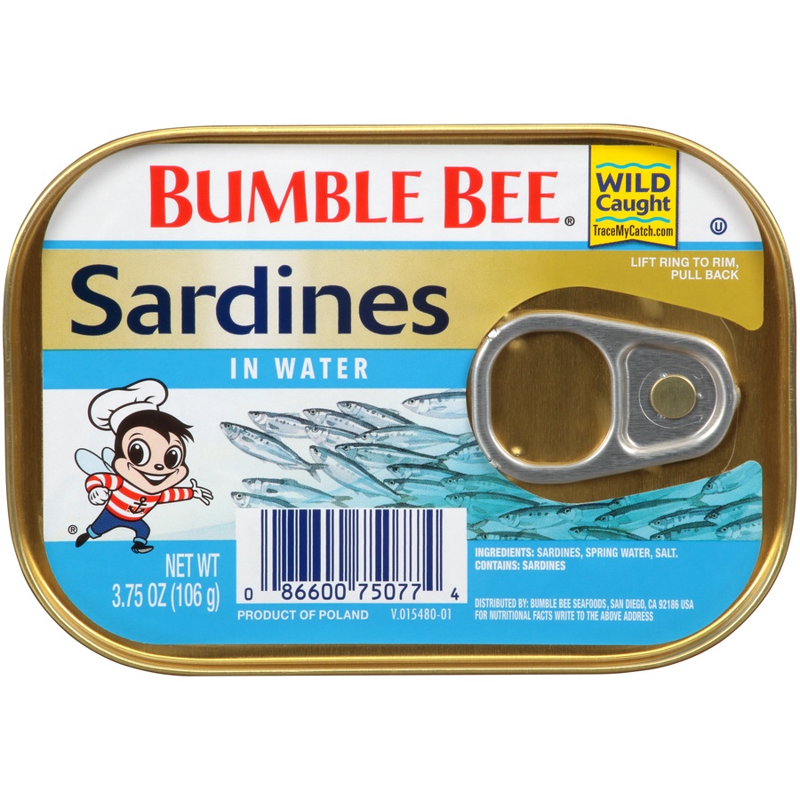 slide 1 of 7, Bumble Bee Sardines in Water, 3.75 oz