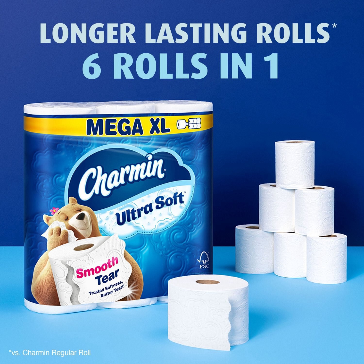 slide 6 of 16, Charmin Ultra Soft Toilet Paper, 9 Mega Xl Rolls, 336 sht