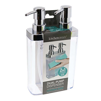 slide 1 of 1, Simplify Clear Dual Kitchen Soap Dispenser, 1 ct