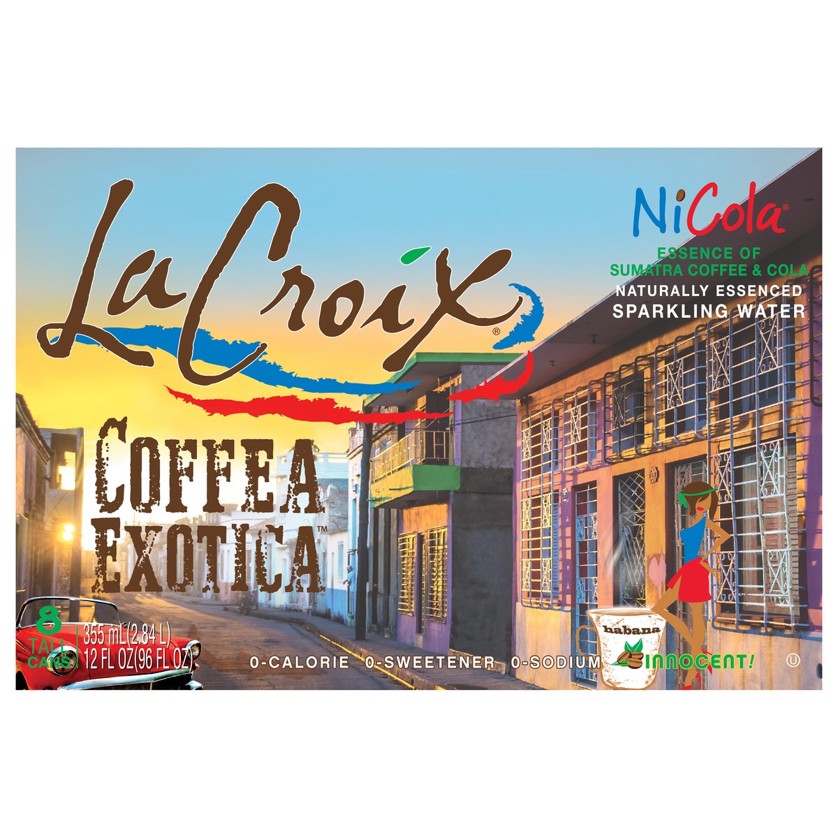 slide 1 of 10, La Croix NiCola Coffea Exotica Sparling Water 8 - 12 fl oz Cans, 8 ct