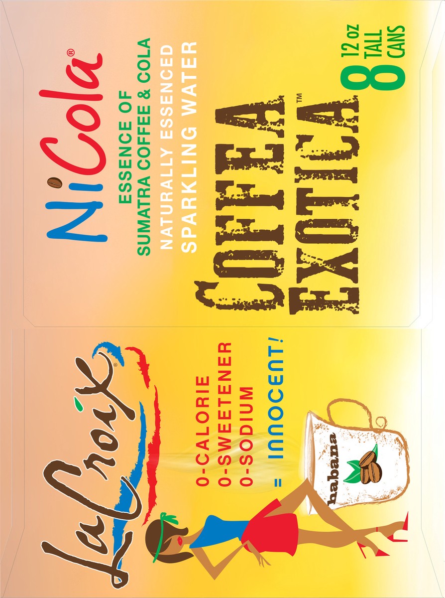 slide 3 of 10, La Croix NiCola Coffea Exotica Sparling Water 8 - 12 fl oz Cans, 8 ct