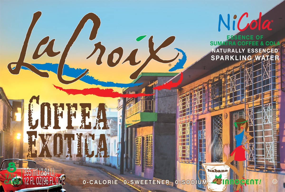 slide 5 of 10, La Croix NiCola Coffea Exotica Sparling Water 8 - 12 fl oz Cans, 8 ct