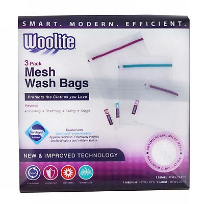 slide 1 of 1, Woolite Sanitized Mesh Wash Bags, 3 ct