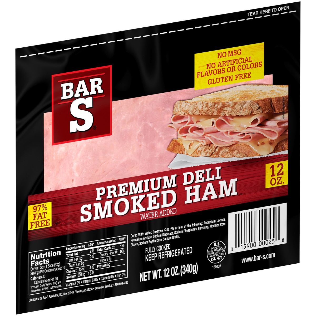 slide 4 of 9, Bar-S Premium Deli Smoked Ham 12 oz. Pack, 12 oz