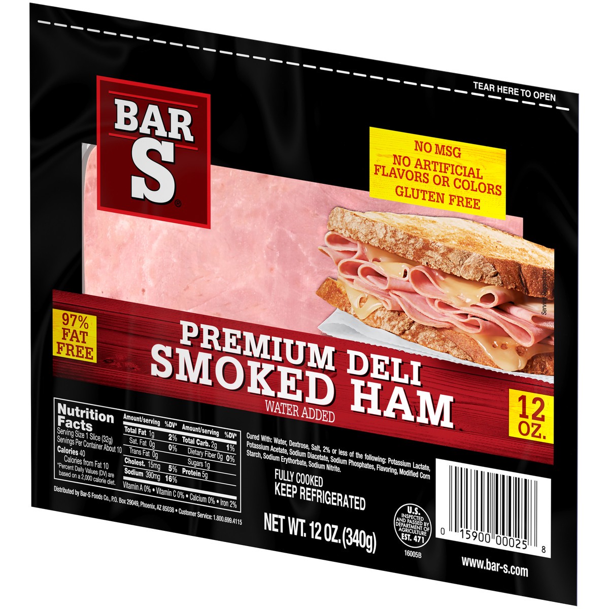 slide 5 of 9, Bar-S Premium Deli Smoked Ham 12 oz. Pack, 12 oz