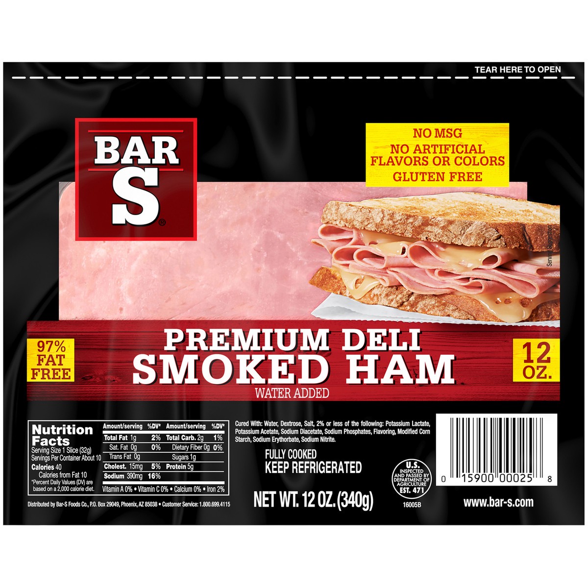 slide 7 of 9, Bar-S Premium Deli Smoked Ham 12 oz. Pack, 12 oz