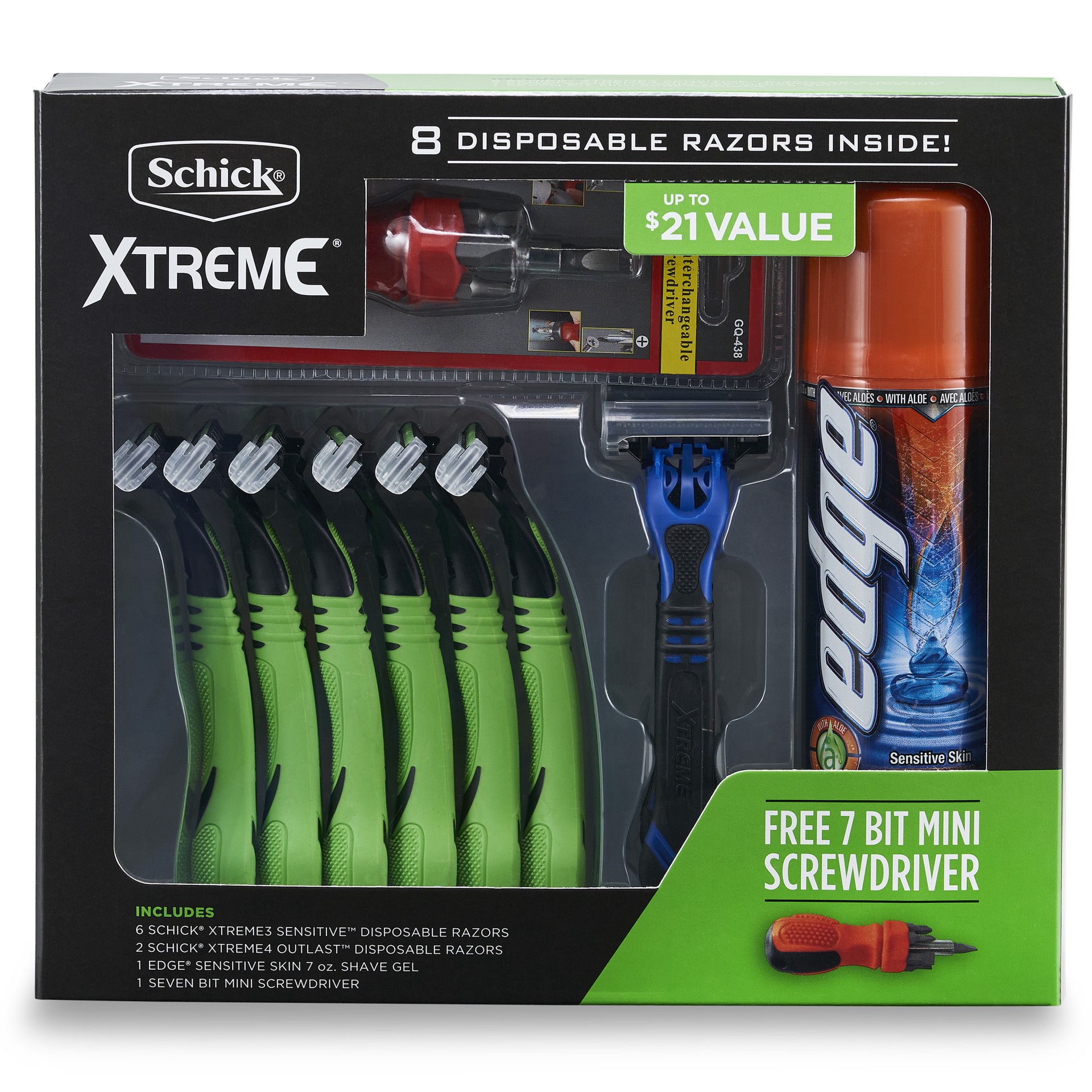 slide 1 of 1, Schick Xtreme3 Disposable Holiday Gift Set, 9 ct