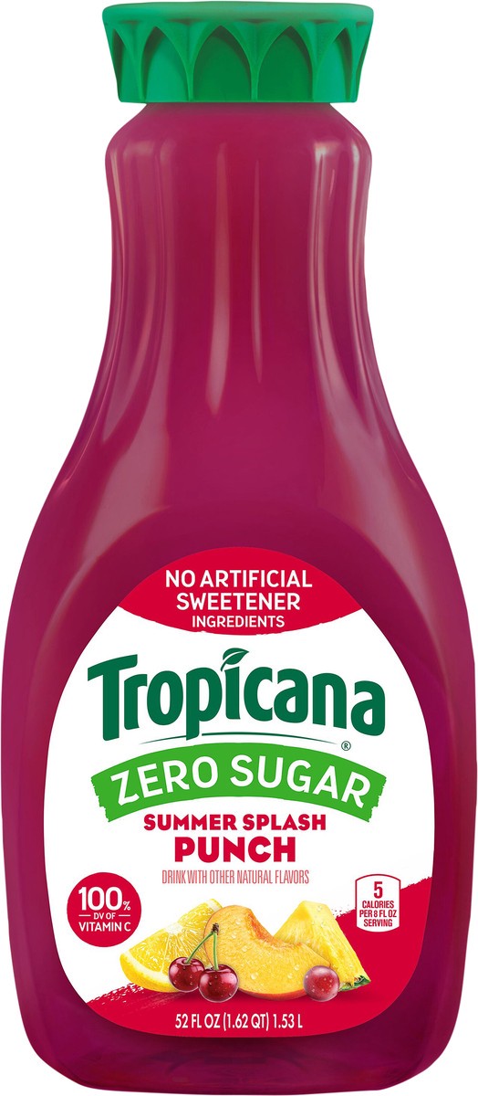 slide 5 of 8, Tropicana Zero Sugar Summer Splash Punch Drink - 52 fl oz, 52 fl oz