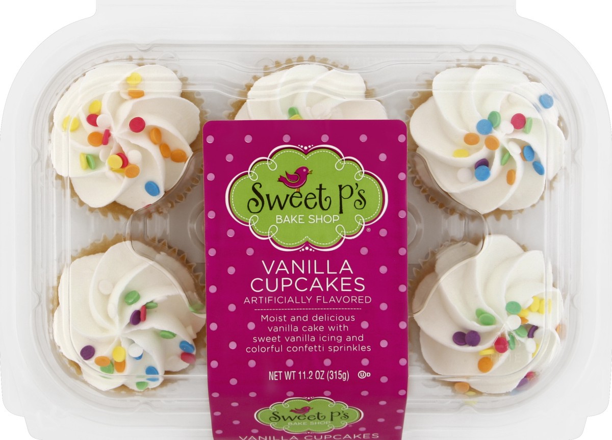 slide 6 of 6, Sweet P's Bake Shop Vanilla Cupcakes 6 ea,