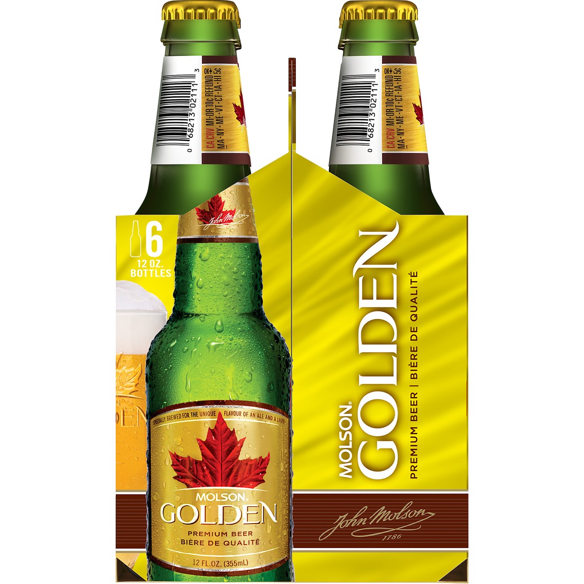 slide 3 of 7, Molson Beer, 6 Pack, 12 fl. oz. Bottles, 5% ABV, 6 ct; 12 oz