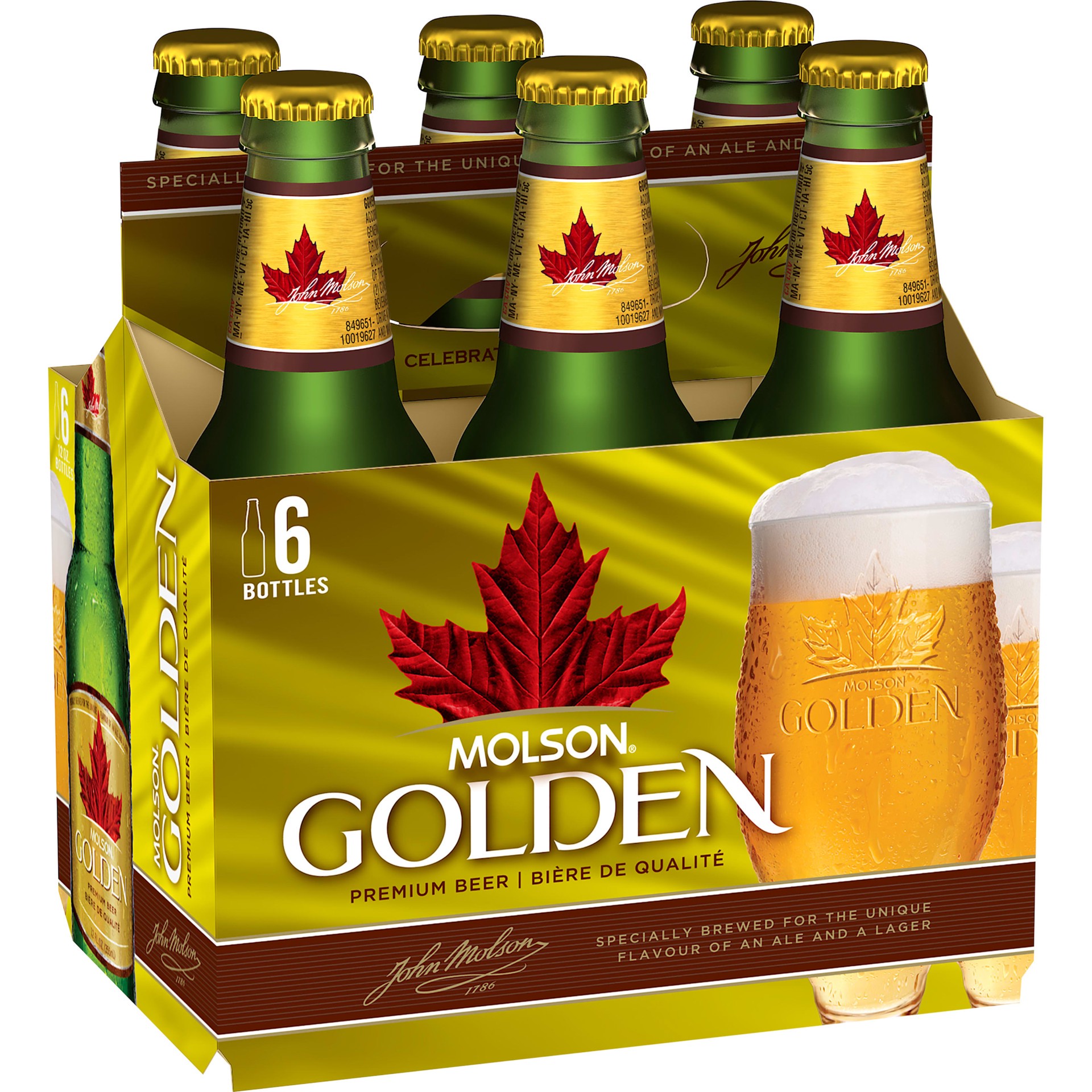 slide 1 of 7, Molson Beer, 6 Pack, 12 fl. oz. Bottles, 5% ABV, 6 ct; 12 oz