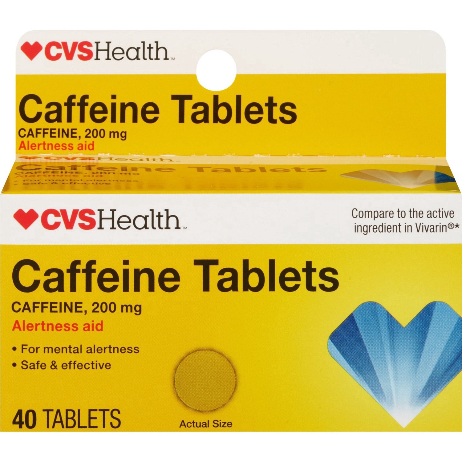 slide 1 of 6, Cvs Caffeine 200 Mg Tablets, 40 Ct, 40 ct