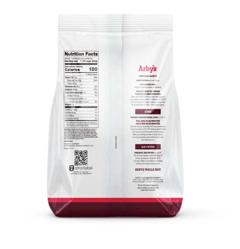 slide 5 of 5, Arby's Seasoned Curly Fries, 22 oz