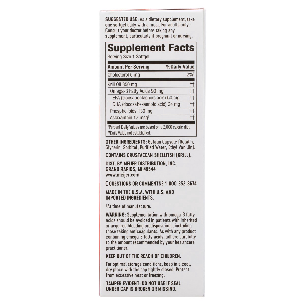 slide 25 of 29, Meijer Omega 3 Krill Oil Softgels, 350 mg, 60 ct