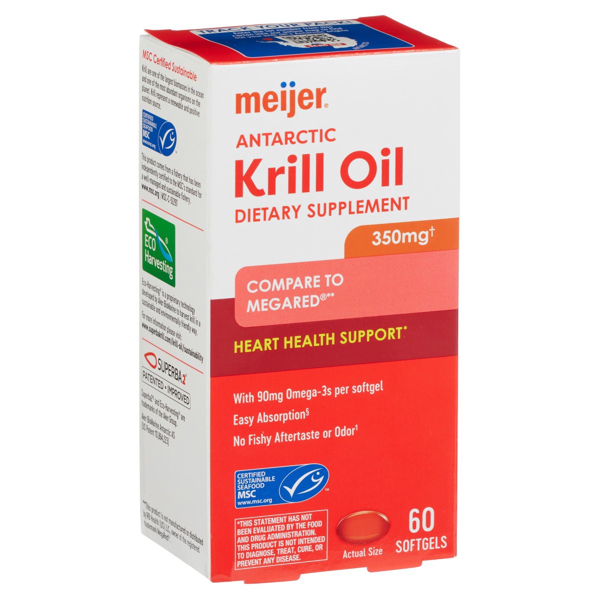 slide 9 of 29, Meijer Omega 3 Krill Oil Softgels, 350 mg, 60 ct