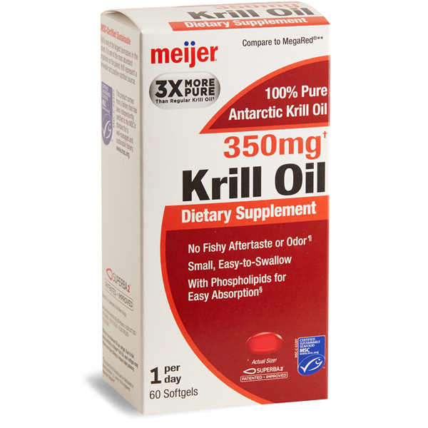 slide 1 of 5, Meijer Omega 3 Krill Oil, 60 ct; 350 mg