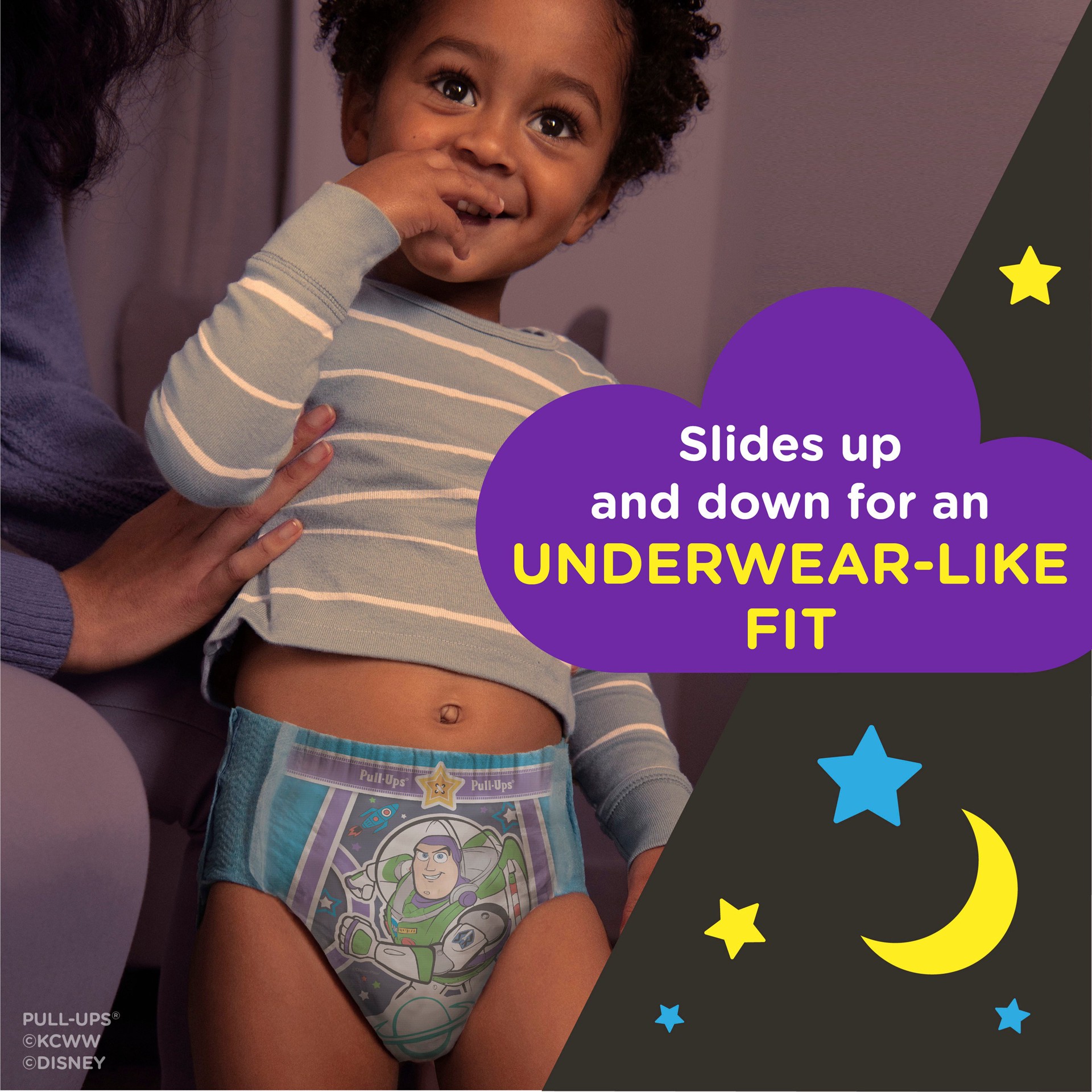 slide 3 of 5, Pull-Ups Boys' Night-Time Potty Training Pants, 3T-4T (32-40 lbs), 18 Ct, 18 ct