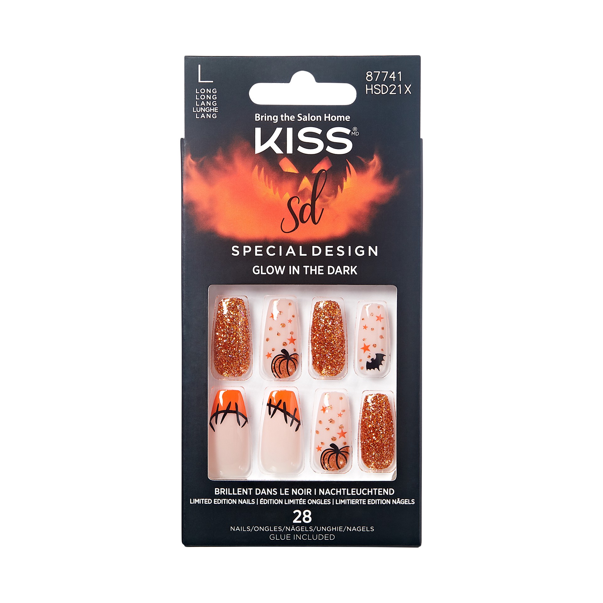 slide 1 of 5, KISS Halloween Special Design Nails, ‘Wicked'', 28 Count, 1 ct