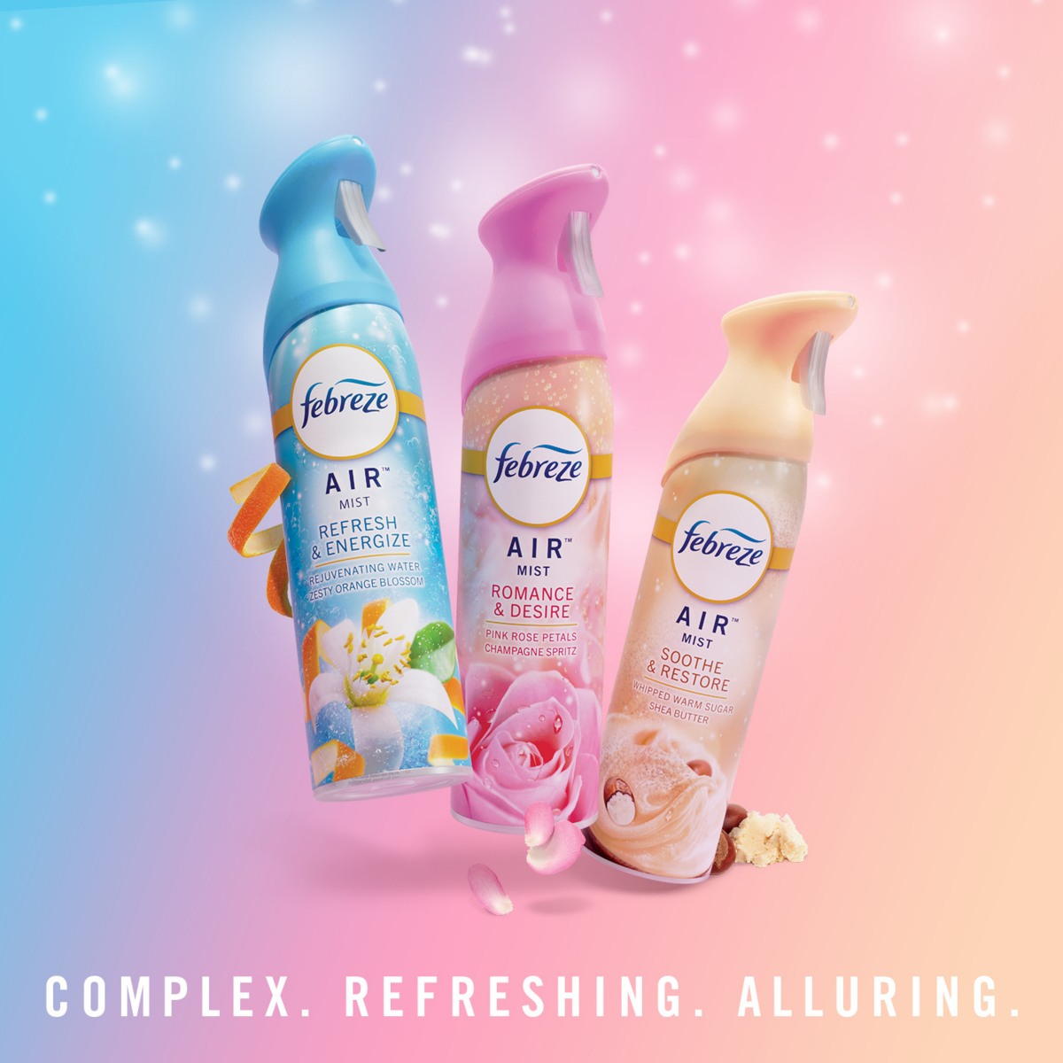 slide 20 of 29, Febreze Air Mist Romance & Desire, Mood-Enhancing Home Air Freshener Spray Aerosol Can, Pack of 2, 8.8 oz