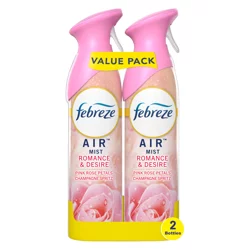Febreze Air Mist Romance & Desire, Mood-Enhancing Home Air Freshener Spray Aerosol Can, Pack of 2