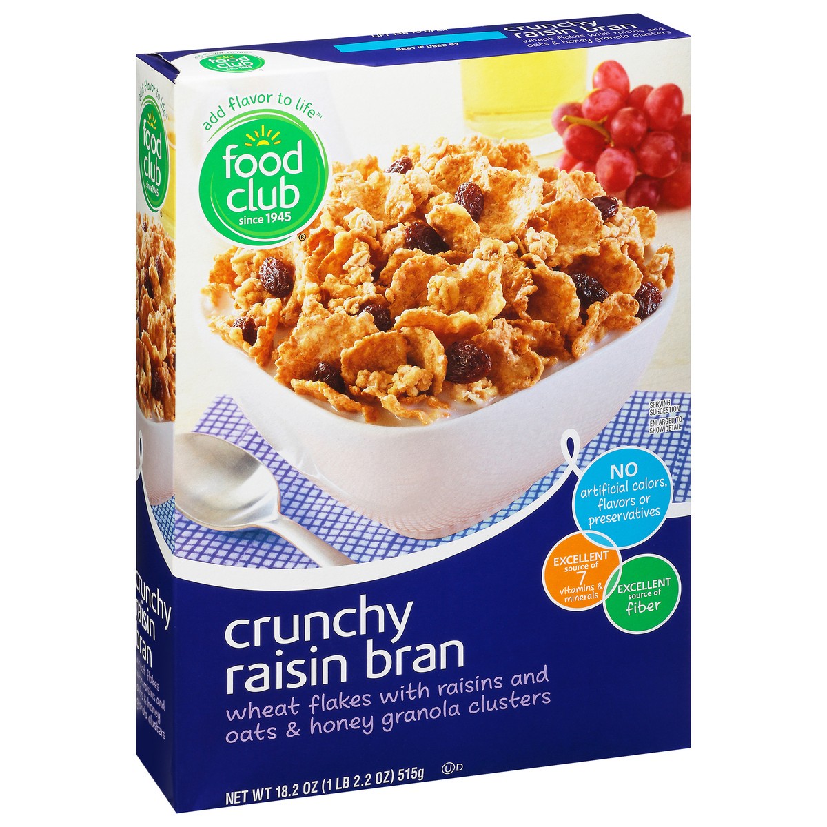 slide 7 of 11, Food Club Cereal, Raisin Bran, Crunchy, 18.19 oz