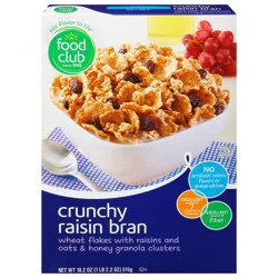 Food Club Raisin Bran Cereal, Crunchy