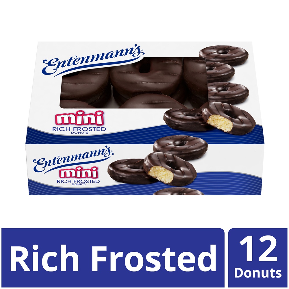 slide 2 of 9, Entenmann's Mini Rich Frosted Donuts, 12 ct