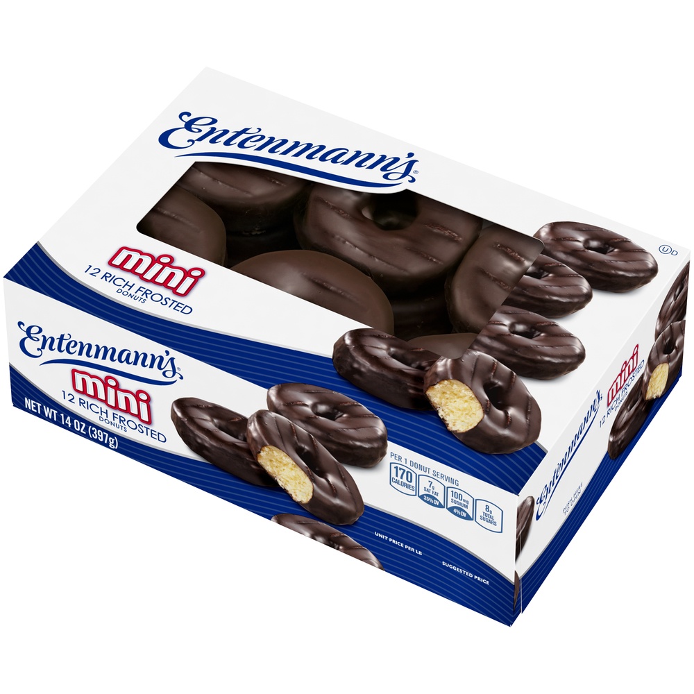 slide 4 of 9, Entenmann's Mini Rich Frosted Donuts, 12 ct