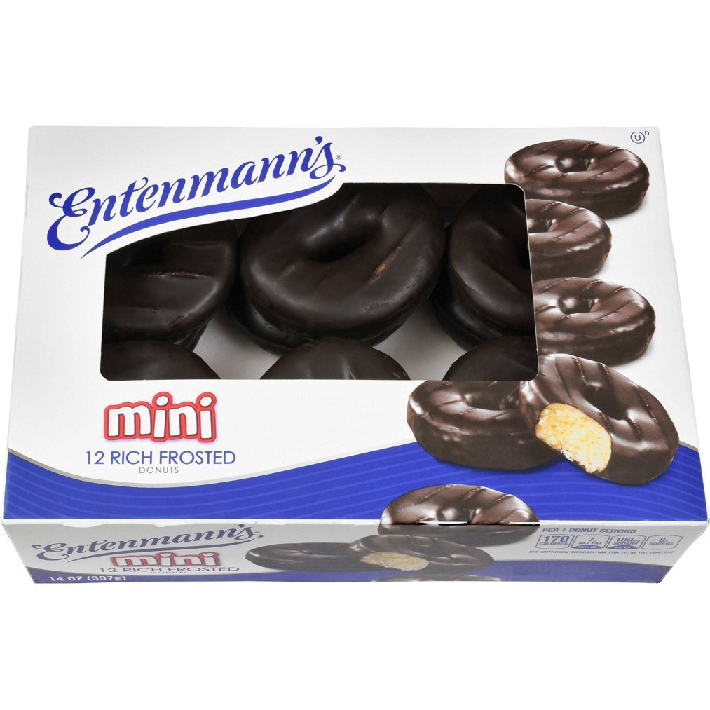 slide 12 of 44, Entenmann's Mini Rich Frosted Donuts, 12 count, 12 ct