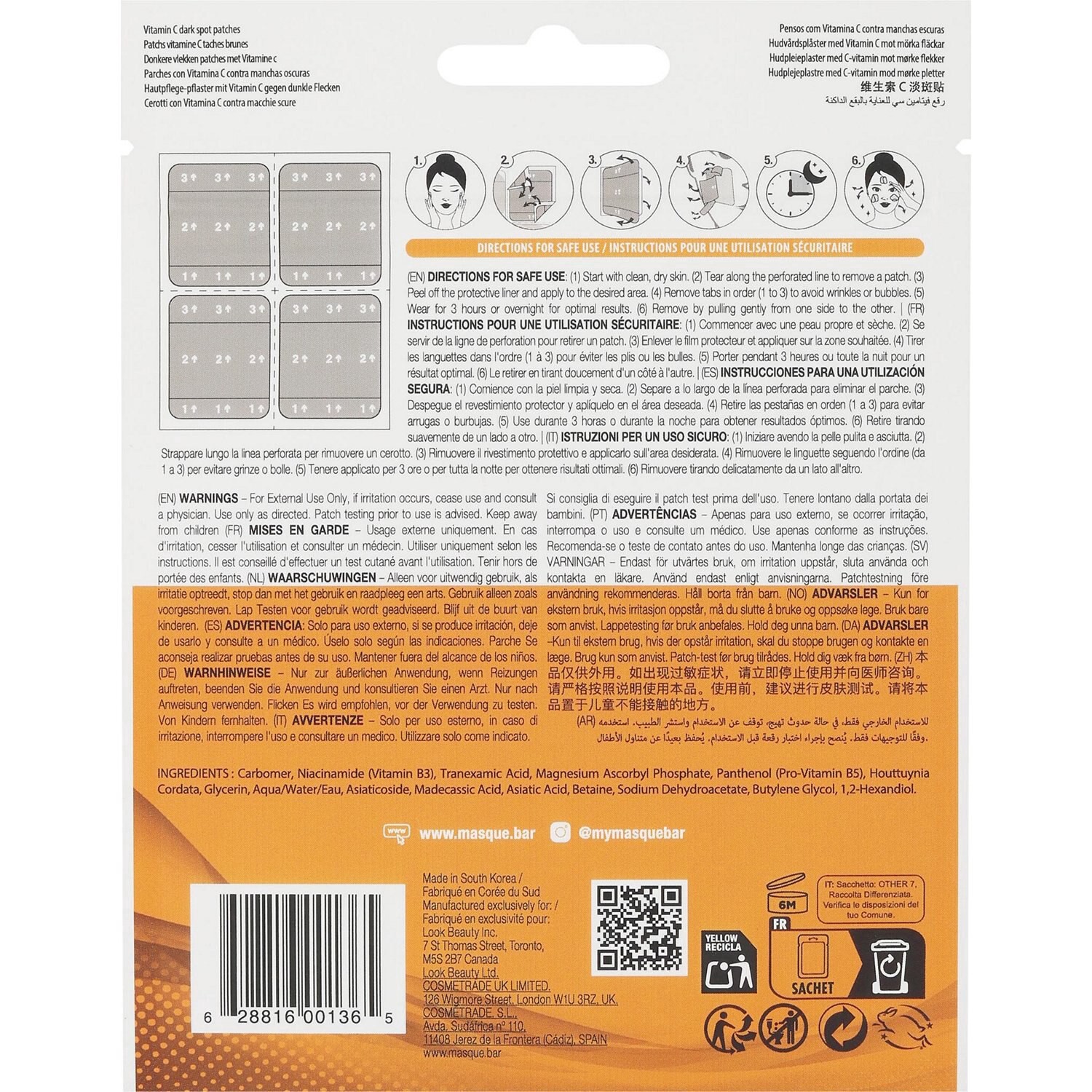 slide 2 of 2, LOOK BEAUTY Masque Bar Vitamin C Dark Spot Patches, 4 ct