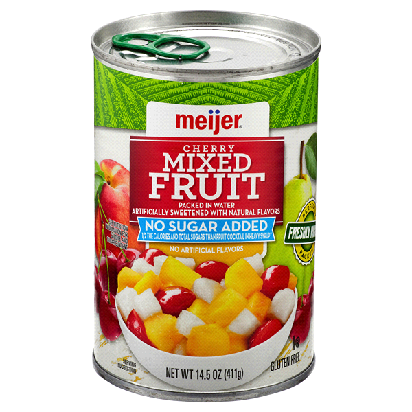 slide 1 of 2, Meijer Mixed Fruit with Extra Cherries, 14.5, 15 OZ     